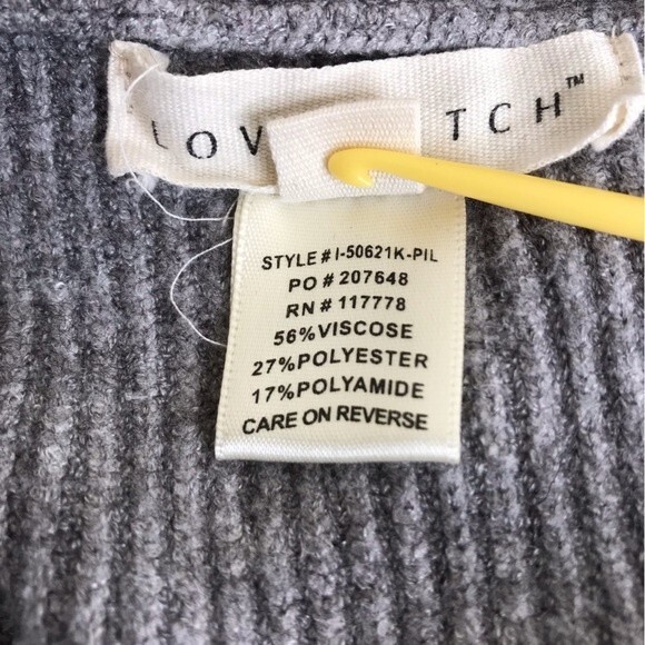 Lovestitch Marled Gray Open Front Cardigan Sweater Women Size Medium Large - Picture 7 of 12